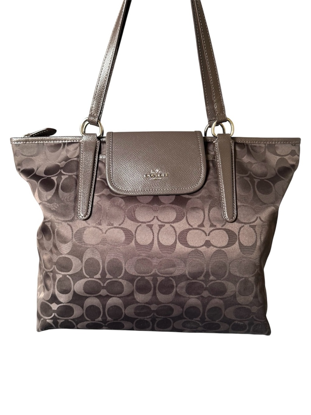 Coach Signature Tote in Taupe Brown